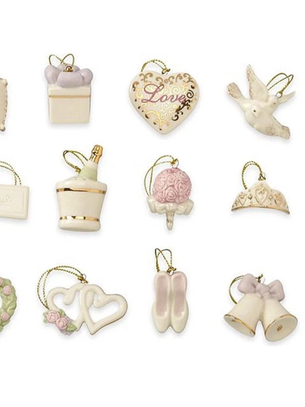 LNIB Lenox wedding / valentine mini ornaments
